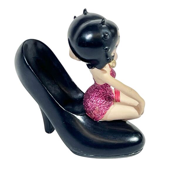 Vintage Betty Boop Stepping Out Black High Heel Shoe 2000 Westland #6819 - Picture 3 of 9